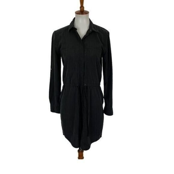 Lou And Grey Gray Collared Button Front Drawstring Dress XS - Picture 1 of 6